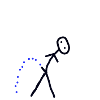 Stick man peeing