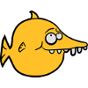thick round funny comic fish