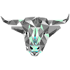Bull gray, bull, mosaic