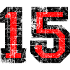 Zahl 15 (Vintage Rot) 15. Geburtstag Nr. 15