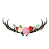 Hirschgeweih mit Blumen