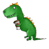 Dino loves coffee