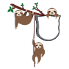 Sloth Family avec poche poitrine, facile à suspendre