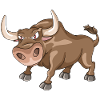 Illustration de dessin animé mignon taureau