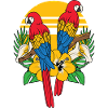 Perroquet tropique oiseau écarlate macaw