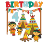 Birthday 4 years Indian Four
