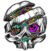 Sliced Skull with doodles