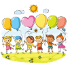Kids Kids with balloons