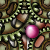 Steampunk gears with pink ball