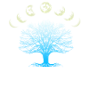 Fases de la luna árbol de la vida con luna llena, media luna