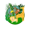 Funny cartoon jungle animals