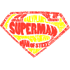 Superman logo text pattern