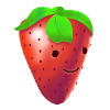 Strawberry with a friendly face