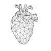 Geometric Heart Black & Gray