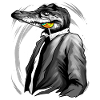 Crocodile with lollipop