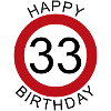 Happy Birthday 33 road sign birthday