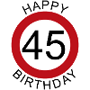 Buon compleanno 45 compleanno cartello stradale