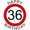 Grattis på födelsedagen 36 vägskylt födelsedag