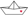 Dream Plan Do - Papierboot Schiffchen Herz
