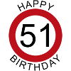 Grattis på födelsedagen 51 trafikskylt födelsedag