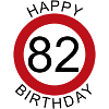 Gelukkige verjaardag 82 verkeersbord verjaardag