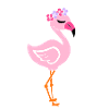 Flamingo with flower headband