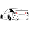 skyline gtr cars Symbol sketch illustration