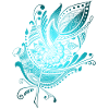 Feather Zentangle blue