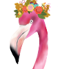 Flamingo with wreath