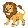 Wild lion cartoon illustration safari