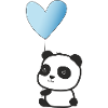 Panda hellblau