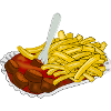 Currywurst with fries