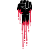 blood fist revolution drops stamp graffiti far