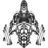 Gorilla with dumbbell