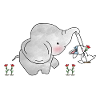 Cute Elephant Friendship Swing Flowers