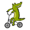Krokodil alligator reptil cykel barn gåva