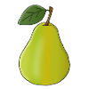 Pear with leaf