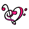Heart music key love