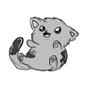 Cuddly Kitten Gray Velcro Cartoon