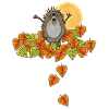 Hedgehog, autumn, leaves, foliage