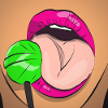Sexy lollipop licking cartoon