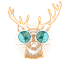 Cool deer with glasses