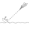 Paper plane stick figures