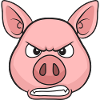 Angry Pig Cartoon Stare