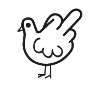Huhn mit Mittelfinger