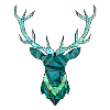 Cerf Hipster bleu