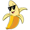 Banana with sunglasses