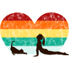 Yoga Cats - Heart Illustration