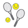 tennis rackets and balls
