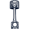 Piston with connecting rod